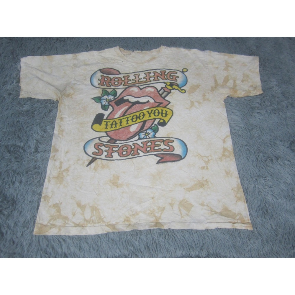 Vintage Rolling Stones Shirt Mens‎ Large Tie Dye Tattoo You Band Tee 2000s